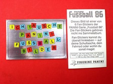 Panini BUNDESLIGA FUSSBALL 86 Fan-Sticker  ICH TAUSCHE PANINI FUSSBALLBILDER