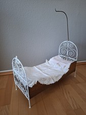 Puppe Puppenbett Antik Vintage Alt Holz Metall 65×27 Cm Götz Smartdoll