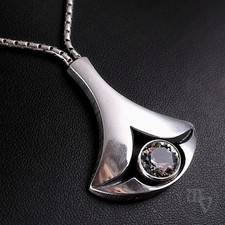 Vintage Finland Sten & Laine Collier Halskette mit Bergkristall 45cm 830 Silber