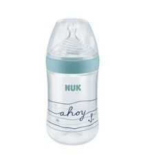 NUK Nature Sense Babyflasche Silikon-Trinksauger, BPA-frei, Größe M, 260ml, blau