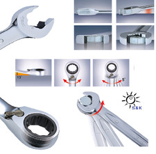 KS TOOLS DUO GEARplus Ringmaulschlüssel , Maul-Ratschenfunktion auch als SET