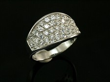 925 Silber Ring mit weißen Zirkonia Steinen Breite 11,8 mm Größe 54