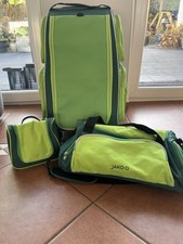 Jako-o Koffer Schrankkoffer Trolley Rollwagen Grün + Kulturbeutel + Reisetasche