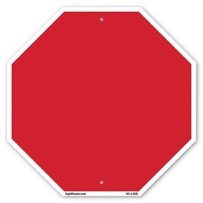 Blank Sign Red Background