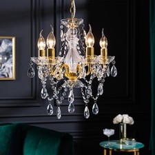 Design Kronleuchter DIAMONDS S 40cm gold Acryl 5-armig Barock Design Deckenlampe