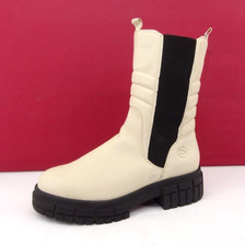 Bugatti Plateau Stiefelette Chelsea Boots Schuhe Damen Beige Warmfutter Gr. 42