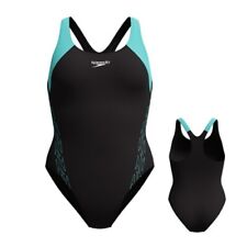 Speedo Badeanzug mit Bustier hoher Rücken Damen Frauen chlorresistent Racerback