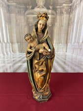 HEILIGENFIGUR AUS GIPS POLYCHROM GEFASST MADONNA MIT DEM JESUSKIND