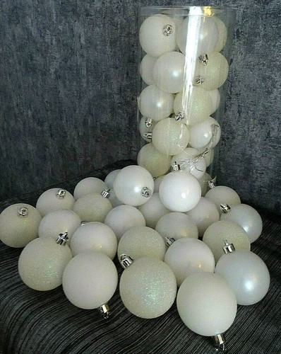 Weihnachtskugeln weiß - 24, weihnachtskugeln--weiß