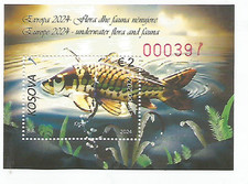 Kosovo Europa 2024 Block Unterwasser Fauna und Flora postfrisch
