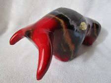 OTTO Keramik Design Stier Kunstobjekt Bulle rot schwarz LAVA-Streifen 25x11x12cm