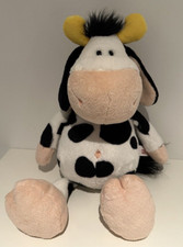 Nici Kuh schwarzweiß gelbe Hörner ca. 35 cm Stofftier Kuscheltier Farm Friends