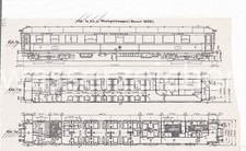 Rheingoldwagen Bauart 1928 Zeichnung Deutsche Reichsbahn Plan ca.A4   (AN2085)