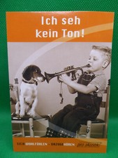 AK Werbung pro akustik, Kind Trompete, Beagle, Stempel Marke 2006 (Nr. 1365)