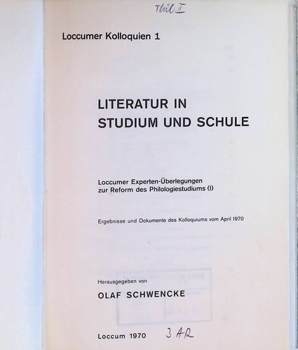 Literatur studium und - literatur,