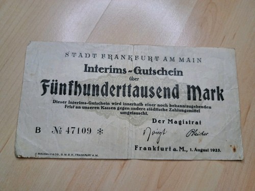 Notgeld 500000 mark - notgeld, frankfurt