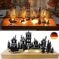 Weihnachten Kerzenhalter Teelichthalter Metall mit Holz Haltern Weihnachtsdeko