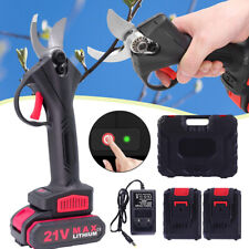 21v Elektrische Gartenschere Professionelle Baumschere Akku Astschere mit 2 Akku