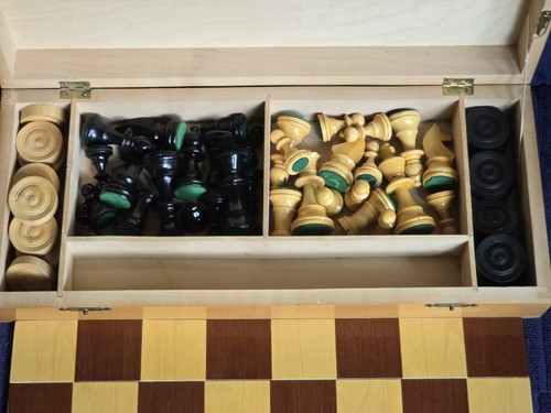 Vintage holz schach dame - vintage, set