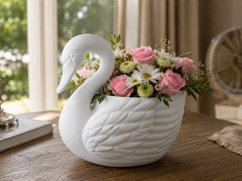 Eleganter schwan blumentopf - eleganter,