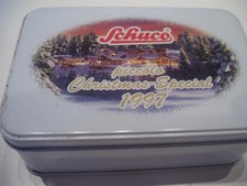 Schuco Piccolo Set 01422 Christmas Tour '97 MB Bus O 3500 in Blechdose 1:90