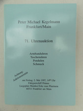 Peter Michael Kegelmann 71.Uhrenauktion 1997 Katalog Catalogue To-7881