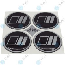 8 x YOU.S Nabenkappen Silikon Aufkleber 56,0 mm - schwarz silber selbstklebend