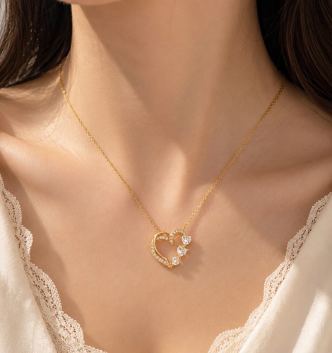 Damen goldene herz - goldene, halskette