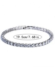 5mm Rund Schliff Zacken Set Tennis Armband Sterlingsilber 925