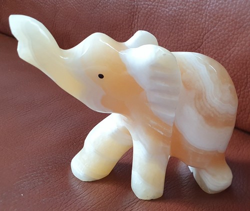 Elefant onyx marmor 12cm - marmor, lang