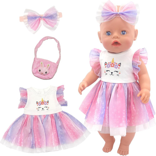 Teilig rosa puppenkleidung - 3,