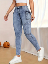 Damen Jeanshose Cargo High