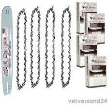 4 Sägeketten Ketten + Schwert 35cm 3/8x1,3 für Partner Motorsäge 385 351 360 365