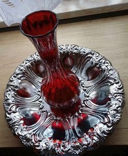 Silbertablett Mit Roter