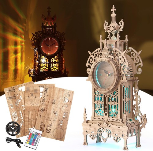 Holzpuzzle turmuhr led - holzpuzzle,