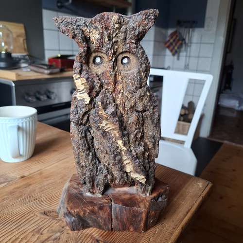 Eule aus birkenholz - eule,