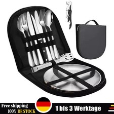 Campingbesteck Camping Outdoor Essbesteck Feldbesteck Survival Klappbesteck 13er