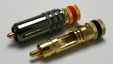 4 x High-End Cinchstecker vergoldet Lock & Screw RCA Phono plugs gold plated