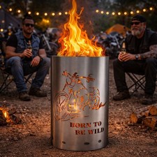 Feuertonne mit Chopper Motiv