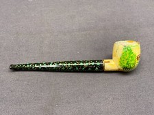 KLEINE PFEIFE KOMPLETT HANDBEMALT UNBERAUCHTER ZUSTAND 12cm LANG