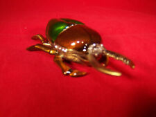 Pillendose Scarabeus aus Metall emailliert und mit bunten Strasssteinen verziert