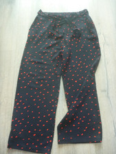 Palazzohose, Schlupfhose, weites Bein, Dehnbund,Marineblau,Rot,Punkte, Gr. 38,40
