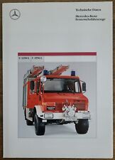 Mercedes Unimog U1550L/U1350L Feuerwehr Prospekt/brochure/folleto/opuscolo 1990