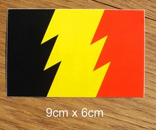 Sticker Aufkleber Belgien Flagge Belgique Blitz Belgium Lightning Drapeau
