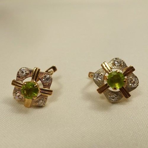 Russische peridot ohrringe 583 - russische,