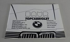 Teilekatalog / Ersatzteilliste BMW E 30 Baur Top-Cabriolet ab Baujahr 1983