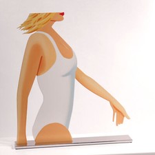 ALEX KATZ ORIGINAL OBJEKT COCA-COLA GIRL CUTOUT ALUMINIUM POP ART WERTSTEIGERUNG