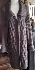 PROMOD, kuschelig warmer STRICKMANTEL mit STRASS  Gr. 38/40