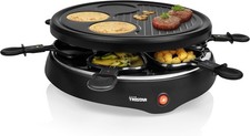 Tristar Raclette für 6 Personen, 6 Pfännchen Crêpe-Grill, 29 cm, 800 W, RA-2998