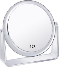 15X/1X Kosmetikspiegel Vergrößerung Doppelseitiger Schminkspiegel 360°Drehbar Ti